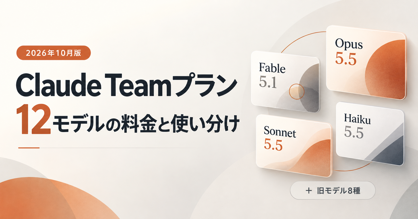 Claude Teamプランで選べる12モデルの料金と使い分けを解説する2026年10月版アイキャッチ画像